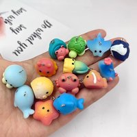 10pcs Lovely Animals Octopus Turtle Resin Charms Resin Whale Carb Starfish Pendant Keychain DIY Jewelry Making Findings