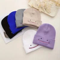 Knitting Hat Fashion Anime Men Women Beanie Autumn Winter Warmer Bonnet Cute Embroidery Outdoor Windproof Cap Casual Hats