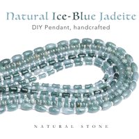 Natural Ice Blue Jade Geometric Loose Beads String DIY Bracelet Necklace Earrings Natural Stone Accessories