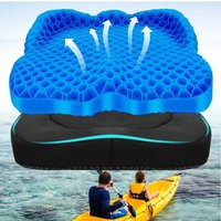 Multi-functional Thickened Waterproof Gel Canoe and Kayak Seat Cushion with Anti-Slip Cover for Portable Inflatable Accessory