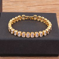 Nidin New Trendy Heart/Rectangular Shape Cubic Zirconia Charm Bracelets For Women Fashion Female OL Style Jewelry Birthday Gifts
