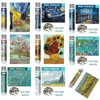 150pcs test tube jigsaw puzzle Van Gogh Painting Puzzles with Puzzle Storage Tray Plastic Sorting Tray Jigsaw Aids