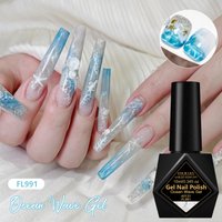 10ml Bubble Ocean Wave Gel Nail Polish White Nail Poke Lace Hollow Gradient Design Soak Off UV Gel Varnish Nail Supplies DIY