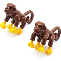 5 PCS MOC Animals Building Blocks Brown Monkeys ZOO Forest Jungle Pastoral Farm Ranch Scene Bricks DIY children's Toys