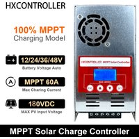 2800W 180VDC MPPT Solar Panel Charge Controller 60A PV Charging Regulator With fan For 12V 24V 48V Solar System For Lifepo4 GEL
