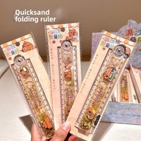 30cm Capybara Ruler Liquid Sand Folding Ruler High Aesthetic Stationery for Students Exam Use Cute Animal Stationery
