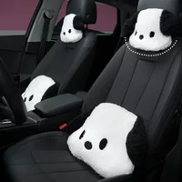 Cartoon car headrest neck pillow cute plush dog comfortable car headrest four seasons general car headrest