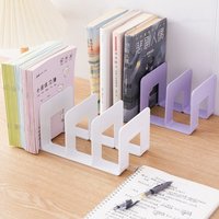 Save Space Display Desktop Bookends 4 Grid Bookshelf Divider Book Stand Durable Simple Desk File Sorter Storage Rack