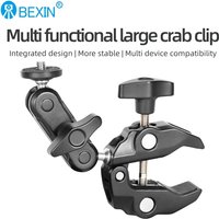 BEXIN WN-60S Metal Super Clamp with Double Ball Head Magic Arm Clamp with 1/4" 3/8" Hole for DSLR Camera Monitor Light Mic Mount
