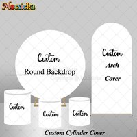 Mocsicka Personalized Custom Size Arched Cover Background Elastic Spandex 2-sided Backdrop Birthday Wedding Party Set Photozone