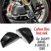 Carbon Fiber 100MM Motorcycle Front Caliper Radiator Cover Air Ducts Brake Cooling Mounting For DUCATI DIAVEL X-DIAVEL S 1260