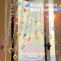 Acrylic Heart Shaped Door Curtain Bead Chain Bedroom Partition Dreamy Infp Finished Product Indoor Hanging Decorations