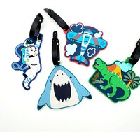1/2/3pcs Shark Dinosaur Astronaut Luggage Tag Hanger Travel Luggage Hanger Personal Item Loss Prevention Name Tag Wordable Label