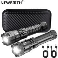 Ultra Bright LED Flashlight Type-C Rechargeable Long Range Zoom 1000LM Tactical Torch Outdoor Emergency Camping Fishing Lantern