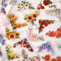 20 Pcs Flower Corner Decals Delicate Design for Card Envelope Gift Decor