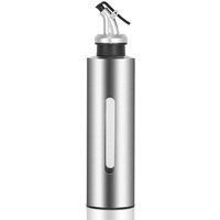 Portable Stainless Oil Bottle Household Vinegar Sauce Holder Dispenser Visual Container Jar Seasoning Roasting 190ml
