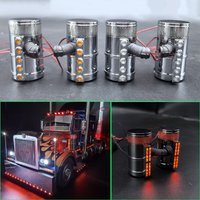 Metal Air Filter with Light for RC Tamiya Truck 1/14 56301 56344 King Hauler