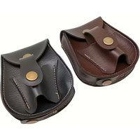 Slingshot Holder Bag Sports Hunting Leather Steel Balls Bag Portable Steel Ball Storage Bag, Snap Closure Elastic Magnetic