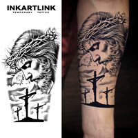 Crown of thorns temporary tattoo, waterproof fake tattoo for adults, realistic arm design, suitable for gift party,