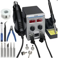8586D – stacja lutownicza 2 w 1, pistolet termiczny o mocy 700 W z podwójnym cyfrowym wyświetlaczem LCD, elektryczna lutownica, stacja do lutowania i naprawy elementów SMD.