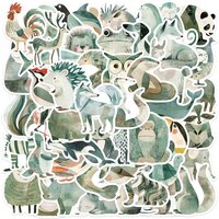 50/100PCS Green Fun Soft Animal Stickers Decorative Luggage Laptop Phone Stationery Stickers