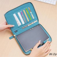 OX Knight B6 Zip Cover with Top Pocket Cowhide Planner Zipper Genuine Pebbled Grain Notebook Organizer Agenda Journal Diary