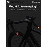 AliExpress West Biking WEST BIKING Bicycle Rear Light Bike Handlebar End Light 3 Modes Bar End Plug Warning Light Night Riding Road Bike Accessories