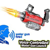 Outdoor Toys Water Gun Gatling Electric Voice Control Rotating Double Barrel Bag Muzzle Flame Spray Water Pistol Toy For Childen