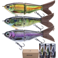 Goture Fiber Tail Fishing Lure 12cm Textured Body Vivid Realistic Crankbait swiming Hard Bait for Bottom Bouncing Fishing