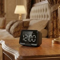 Digital Alarm Clock Portable Bluetooth Speaker LED Display Rechargeable Battery Perfect for Bedroom Camping Travel Home Décor