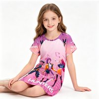 Lovely Girl Mira Zoey Nightdress Short Sleeve Soft Homewear Casual Sleeping Dress for Girls Summer Children's Pajamas 3-14T