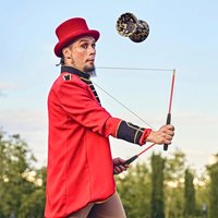 Foam Grip Fiberglass Diabolo Spinner with Brass Tip, Beginner Friendly Double Wheel Tossing Yo-Yo Toy