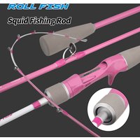 ROLLFISH Titanium Tip 1.55m Carbon Fiber Squid Fishing Rod Action 7:3 Boat Slow Jigging Rod Saltwater & Lightweight