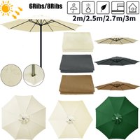 Patio Umbrella Replacement Cloth 6/8 Ribs Waterproof Garden Backyard Pool Cantilever Sunshade Top Cover For Outdoor Table Canoy