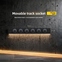 British Track Socket with Sensor Light 13A High Power Porous Position Wall-mounted British Standard Row Plug Guide Rail