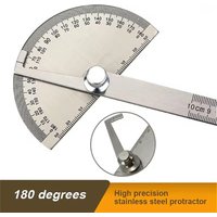 High Precision Stainless Steel Protractor Angle Gauge 180 Degrees 0-10CM Adjustable Semicircle Protractor Angle Measuring Tool