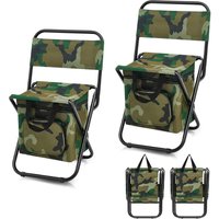 Fishing Chair with Cooler Bag Foldable Fishing Stool Supports 220Lbs Portable Backrest Lightweight Folding Chair Outdoor Camping