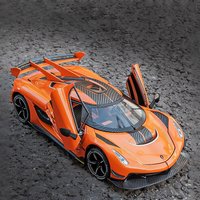 1:24 Jesko Alloy Sports car Model Diecasts Metal Racing Car Model High Simulation Sound Light Pull Back Kid Toy Birthday Gift Co
