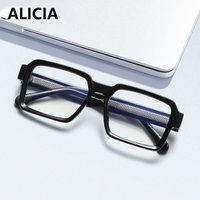 ALICAI Man Women Fashion Retro Square Eyewear Widened Design Ultra light TR90 Spectacle Optical Prescription Frames