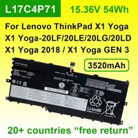 L17C4P71 Laptop Battery 15.36V 3520mAh For Lenovo ThinkPad X1 Yoga Gen 3/2018 20LE 20LD Series 01AV475 SB10K97623 L17M4P71