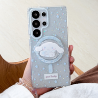 Cute Melody Cinnamoroll Magnetic Stand Phone Case For Samsung Galaxy S26Ultra S24 S25 S23 Plus FE Glitter Star For Magsafe Cover