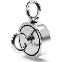 N52 Strong Neodymium Fishing Magnet Double Side Double Ring Search Magnet Hook Super Power Salvage Magnetic