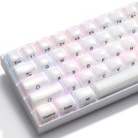 XVX 113 Key Jelly Round Side Keycaps Ice Crystal Translucent Pink OEM Profile Key cap for Cherry MX 61 68 104 Keyboard