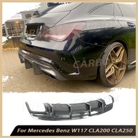 Carbon Fiber Rear Lip Diffuser Spoiler For Benz For CLA Class W117 CLA250 CLA260 CLA45 2013-2019 Back Bumper Exhaust tips