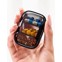 1PC portable mini pill storage box three-cluster dustproof storage box small item storage box