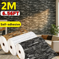 70cmx2m 3D Brick Wallpaper Sticker Self-adhesive Waterproof Stain-resistant Home Decor Bathroom Kitchen Backsplash Wall Decals