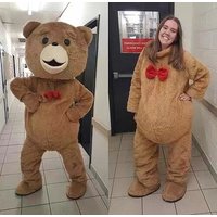 Bear Teddy Cartoon character Mascot Costume Adult Fancy Dress Advertising Costume Fur Plush Cospaly Clothe Party Animal Carnival