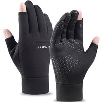 Winter Fishing Gloves Women Men Warm Cycling Protection Anti-Slip Glove for Fishing Touch Screen Two Fingers Cut Outdoor Angling