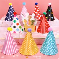 11Pcs/Bag Happy Birthday Party Hats Polka Dot DIY Handmade Cap Crown for kids Birthday Party Photo Props Baby Shower Decoration