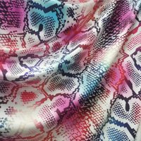 Bon tissu tricoté en soie de lait élastique, arc-en-ciel, peau de serpent, tissu d'impression de motif léopard, vêtements de danse bricolage, robe, 4 façons